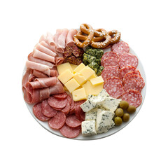 Gourmet Cheese and Charcuterie Platter with Pretzels and Olives