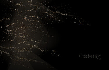 Isolated design element, abstract chaotic tinsel pattern on black background.