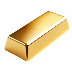 Flying falling gold bars isolated on a white background