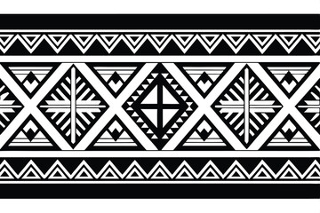 Bold Black and White Geometric Pattern with Tribal and Ethnic Inspiration