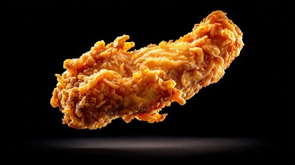 Crispy Fried Chicken Tender Closeup Studio Shot Delicious Golden Brown Breaded Meat Food Photography