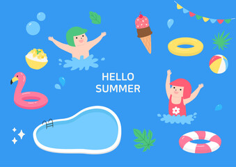 Vector illustration of summer vacation.