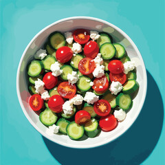 salad with tomatoes and cucumber