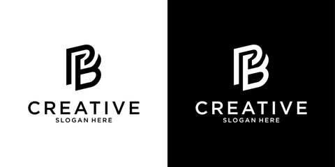 PB or BP initial letter logo design vector
