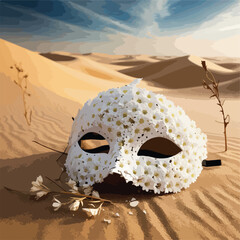  flower carnival mask on the sand
