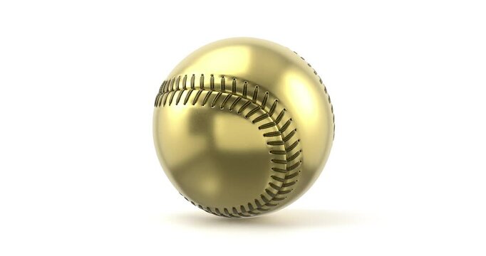 Rotating golden baseball ball