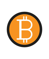 Bitcoin Symbol Vector on Orange Circle