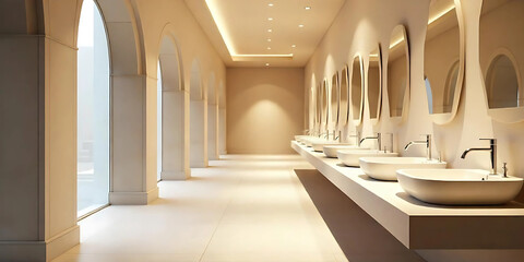 Fototapeta premium Toilet sink interior of public toilet