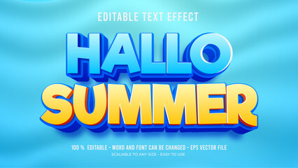 hallo summer editable text effect