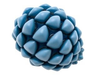 3D Render of a blue virus sphere
