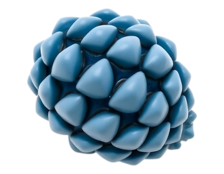 3D Render of a blue virus sphere