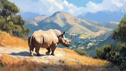 Walking in Front of a Mountain Range at Afternoon Light