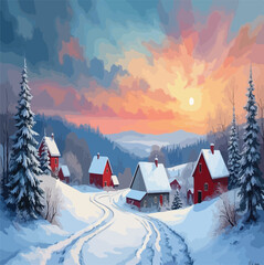 winter landscape in the mountains
