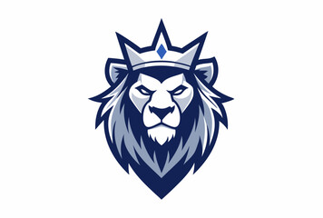 Obraz premium Majestic Lion Head with Crown Mascot Logo Design