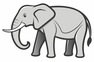 Simple grayscale illustration of an African elephant profile