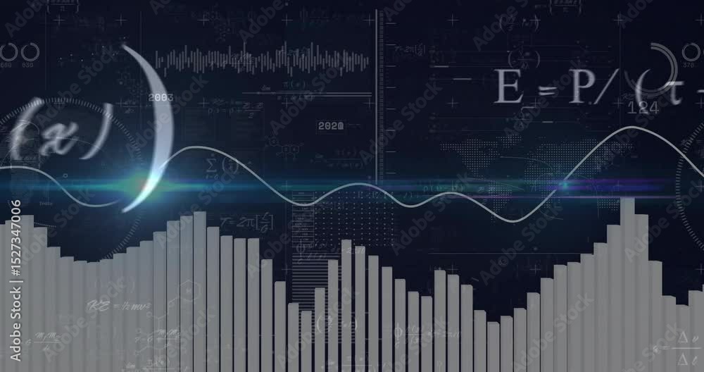 Poster diagram fading in triggers hud animating bars, wave and gauge spinning showing live data fading