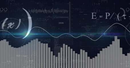 Diagram fading in triggers HUD animating bars, wave and gauge spinning showing live data fading - Powered by Adobe