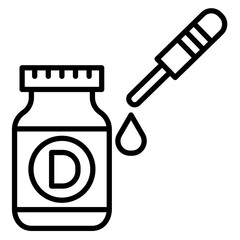 Vitamin D Test Vector Icon