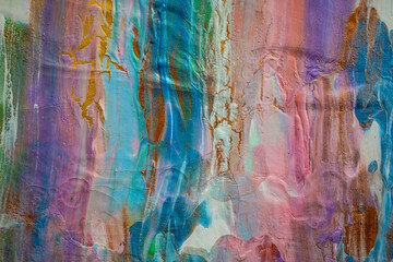Original abstract composition showcasing handmade paint texture, brushwork detail, and creative...