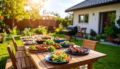 Sunny Backyard Barbecue Feast