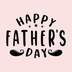 Naklejka premium Happy Father's Day greeting card design with decorative typography on pastel pink background