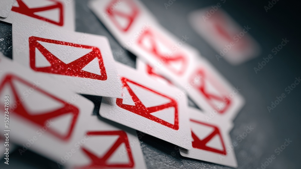 Poster Email Inbox Displaying Scam Messages Highlighted in Red With a Clean Section at the Top