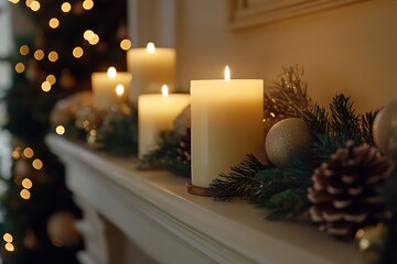 christmas tree with candles