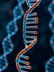 The picture concept of DNA molecule was detected the gene sequence with sequencing technique.