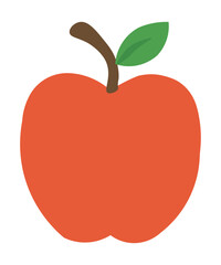  Vector Illustration of Red Apple with Green Leaf