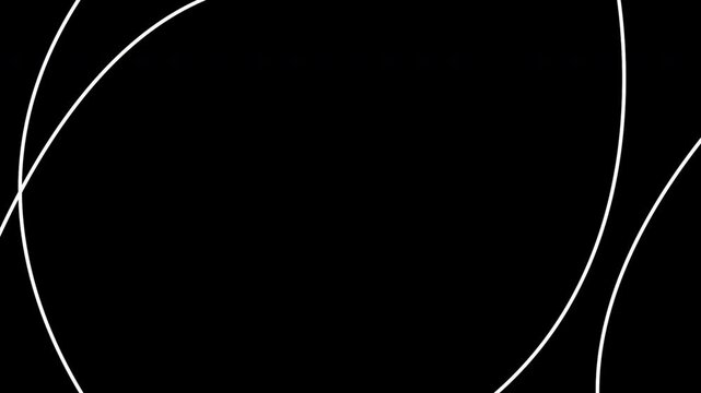 White lines rotating on black background. Motion