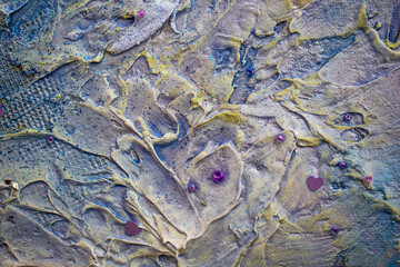 Textured abstract painting crafted by hand with dynamic strokes, artistic motion, and layered color...