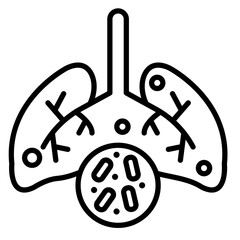 Lungs with TB Vector Icon