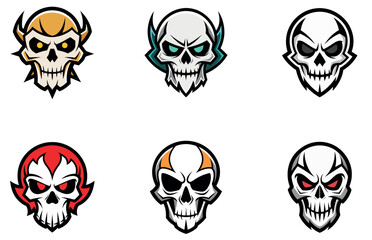 Skull Head Vector Designs Bold and Creative Skull Illustrations for T-Shirts, Tattoos, and Halloween Projects