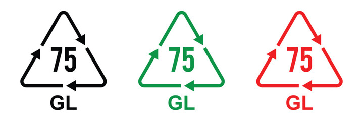 Recycling code vector icon set. Recycle icons set. Plastic, Batteries, Paper, Metals, Organic Biomatters, Glass and composites symbols. Recycling codes for plastics, recycle, vector, icons in eps 10.