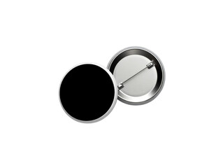 Two Circular Pin Badges Mockup On Transparent Background