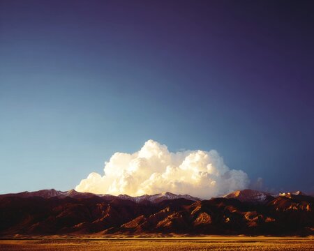 Mountain range sunset