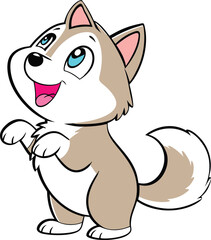 Shiba inu puppy cartoon