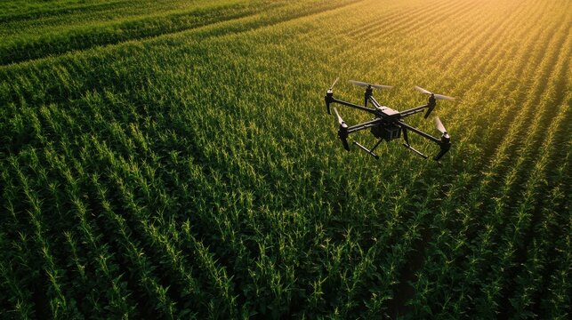 drone capturing crop images, overlaying ai driven growth models, enabling farmers to forecast yields and adjust inputs proactively.