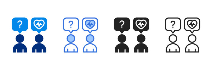 Counselor Icon Set Multiple Style Vector Illustration