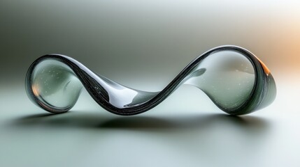 Abstract, flowing, glass form