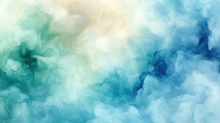 Abstract ethereal blend of soft teal, beige, and azure hues