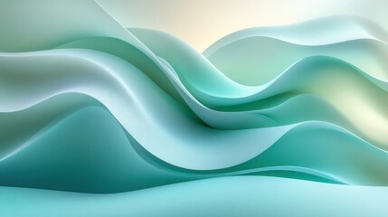 Abstract, flowing teal waves