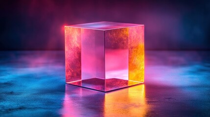 Abstract Glass Cube Display
