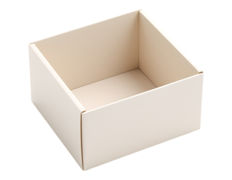 Open Cardboard Box Isolated on Transparent Background