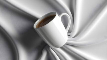 Coffee cup with silk cloth