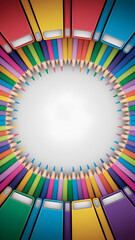 Pencils frame background 