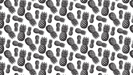 seamless pineapple fruits skin texture vector patterns