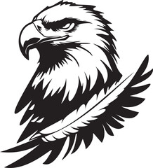 Eagle silhouette black design vector on white background
