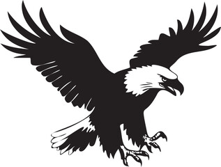 Eagle silhouette black design vector on white background