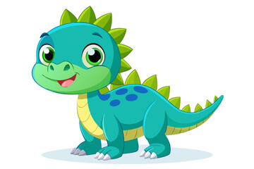 Obraz premium Adorable Cartoon Baby Dinosaur Illustration for Kids